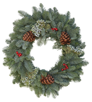 Mixed Noble Fir With Cones And Berries Wreath