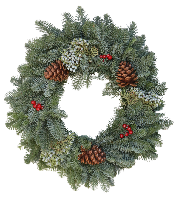 Mixed Noble Fir With Cones And Berries Wreath