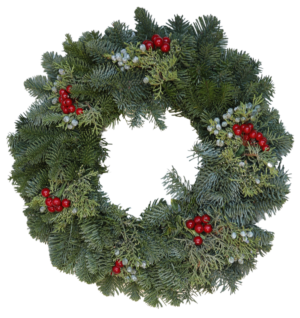 Plain Noble Fir Wreath With Berries And Juniper Plain Noble Fir Wreath With Berries And Juniper