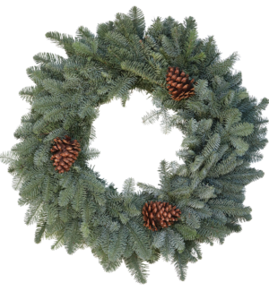 Plain Noble Fir Wreath With Cones Plain Noble Fir Wreath With Cones